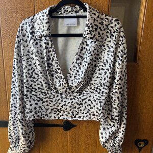 C/MEO Collective satin blouse, Blck/white, size zip - XS